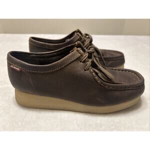 Clarks Women’s Shoes Size 7 M Wallabee Brown Chukka Boots Lace Up Leather